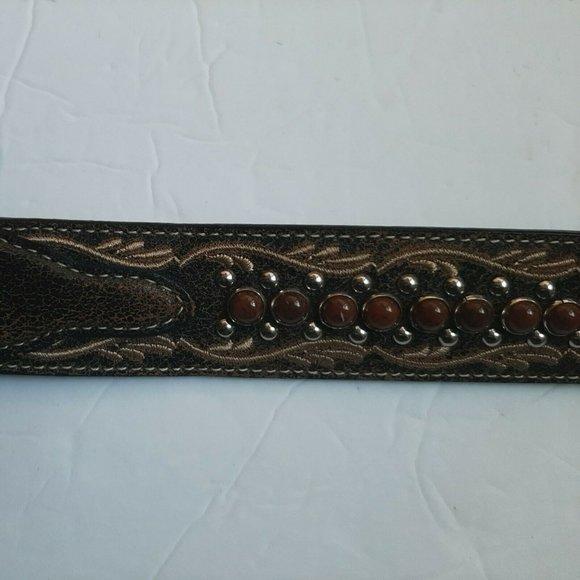 Medium Noone Leather Brown Western Studded Embroidered Brown main image 10